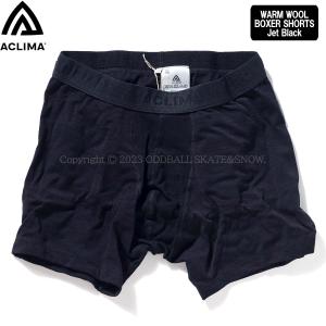 ACLIMA WarmWool Boxer Men's Jet Black アクリマ ウォームウール ボクサーパンツ｜oddball-skate-snow