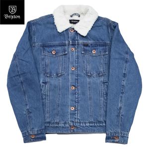 BRIXTON CABLE SHERPA DENIM JACKET worm indigo ブリクストン デニムジャケット ジージャン ジャケット アウター｜oddball-skate-snow