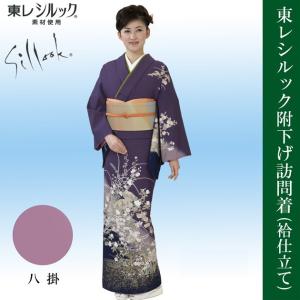 東レ シルック着物 付下げ 洗える 踊り 附下 袷仕立上がり 鉄紺地 四季