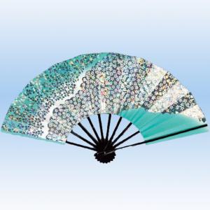 舞扇子 まいせんす 踊り用 扇子 9寸5分 ホログラム箔 雲 ブルー ぼかし