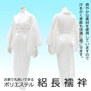 ポリエステル 長襦袢 白 (全2サイズ) Mサイズ Lサイズ 地模様お