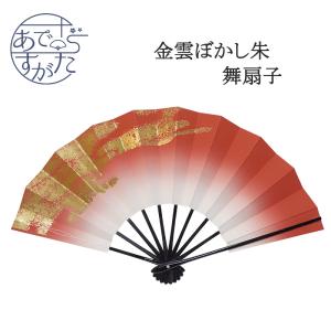 舞扇子 日本舞踊・踊り用 29cm 天地雲砂子 てんちくもすなご 白竹 赤