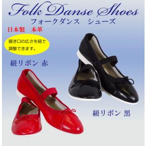 フォークダンスシューズ[幅：標準(21cm〜26cm)]紐リボン シルバー 日本