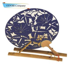 ごま竹うちわ立 小 胡麻竹 スタンド 箱付｜odori-company