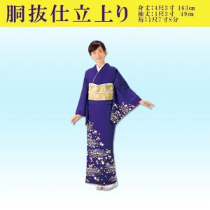 踊り 着物 きもの 優美胴抜き仕立上り洗える着物 訪問着 衣装 紫