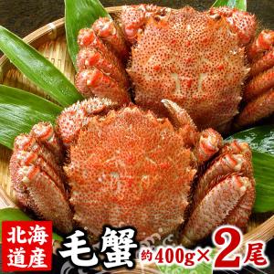 毛蟹(毛ガニ)400g前後×2尾入(送料無料)...