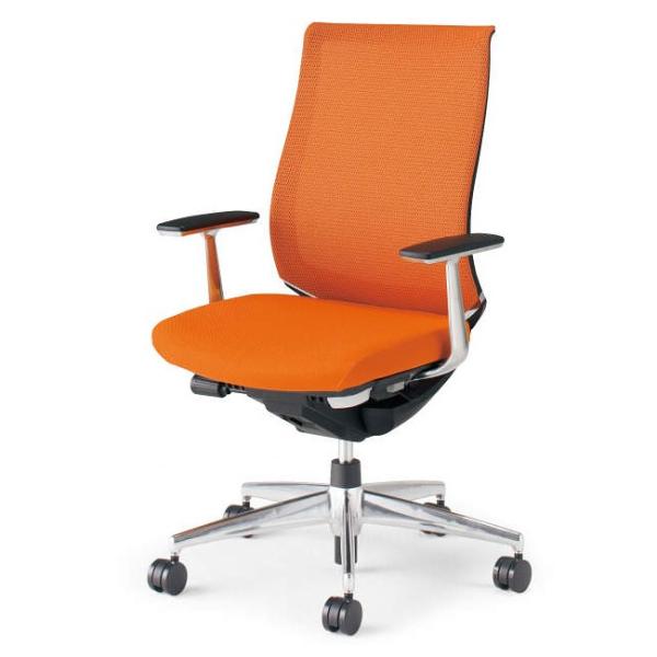 KOKUYO  Bezel（ベゼル）モデレートタイプ T型アルミ肘 背メッシュ 座クッション 背座同...