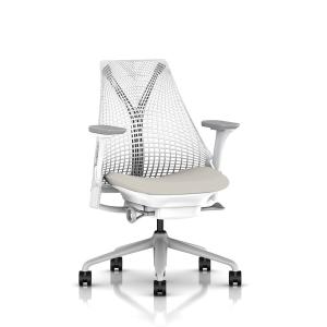 Herman Miller セイルチェア（SAYL）サスペンションミドルバック / フルアジャストアーム（アームパットスライド機能付）アームフィニッシュ・ベース：フォグ