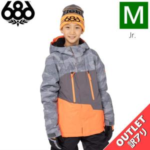 【OUTLET】 23 686 BOYS GEO INSULATED JKT CHARCOAL CAMO CLRBLK Mサイズ 子供用 スノーボード ウェア  アウトレット｜off-1