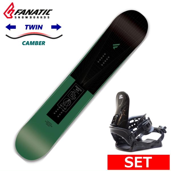23-24 FANATIC ACE GREEN+ZUMA BINDING メンズ スノーボード2点セ...