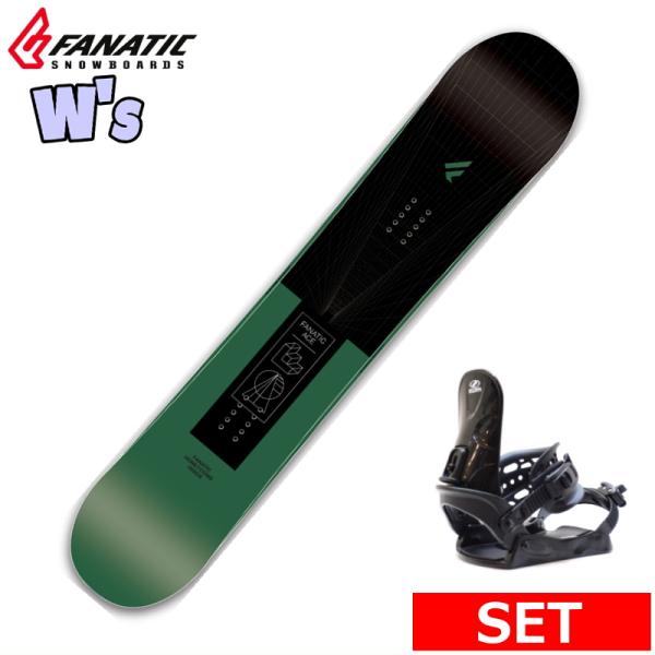 23-24 FANATIC ACE GREEN+ZUMA BINDING レディース スノーボード2...