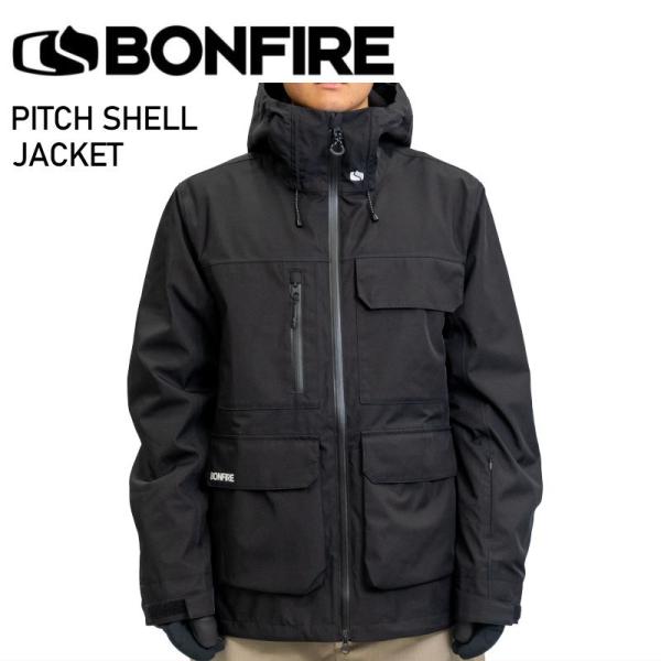 ◎ BONFIRE PITCH SHELL JACKET BLACK ボンファイヤ スノボウェア ス...