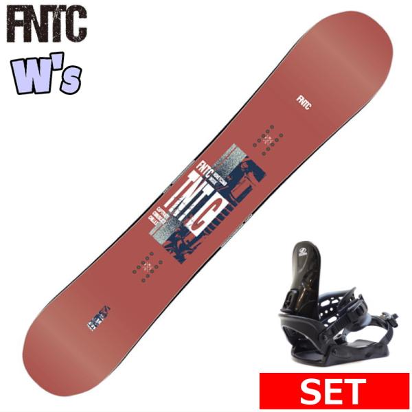 24-25 FNTC TNT C RED+ZUMA BINDING レディース スノーボード2点セッ...