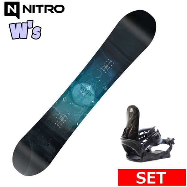 25-26 NITRO MYSTIQUE+ZUMA BINDING レディース スノーボード2点セッ...