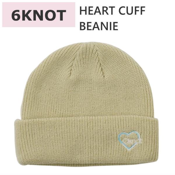 ◎25 6KNOT HEART CUFF BEANIE カラー:NATURAL GREEN ビーニー...