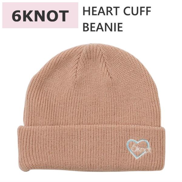 ◎25 6KNOT HEART CUFF BEANIE カラー:PIMK BEIGE ビーニー ニッ...