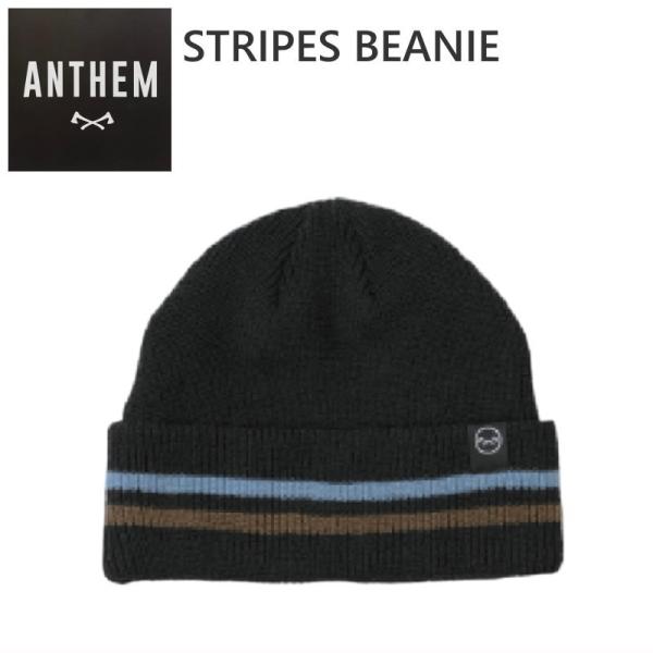 ★26 ANTHEM STRIPES BEANIE カラー:BLACK ビーニー ニット帽 キャップ...
