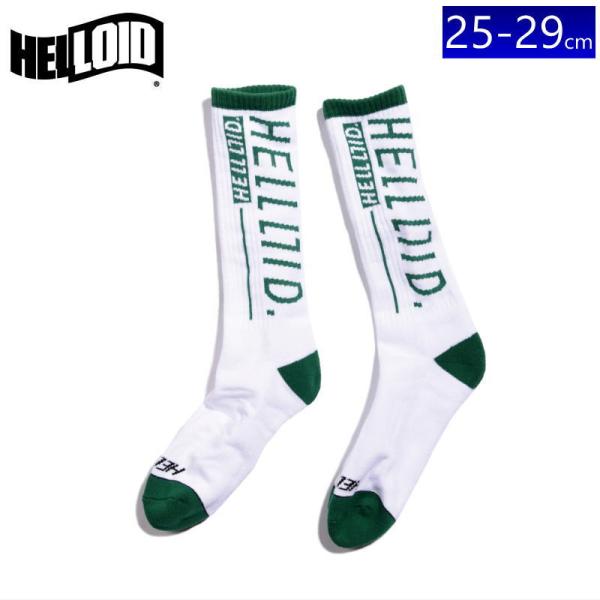 ●[M/L(25-29cm)]24 HELLOID SOCKS LOGO カラー:WHITE メンズ...