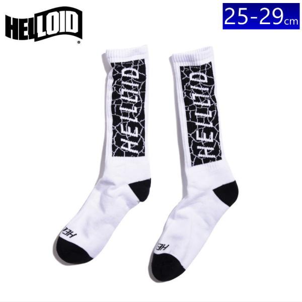 ●[M/L(25-29cm)]24 HELLOID SOCKS CRASH カラー:WHITE メン...