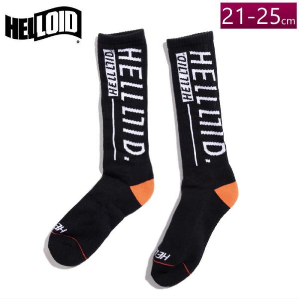 ●[S/M(21-25cm)]24 HELLOID SOCKS LOGO カラー:BLACK レディ...