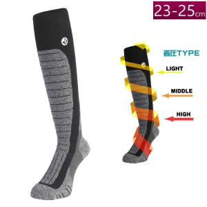 【即納】●[23-25ｃｍ]24 NORTH PEAK COMPRESSION LONG SOCKS MP-750 カラー:BK ソックス 靴下 スノーボード スキー｜off-1