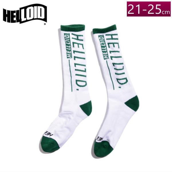 ●[S/M(21-25cm)]24 HELLOID SOCKS LOGO カラー:WHITE レディ...
