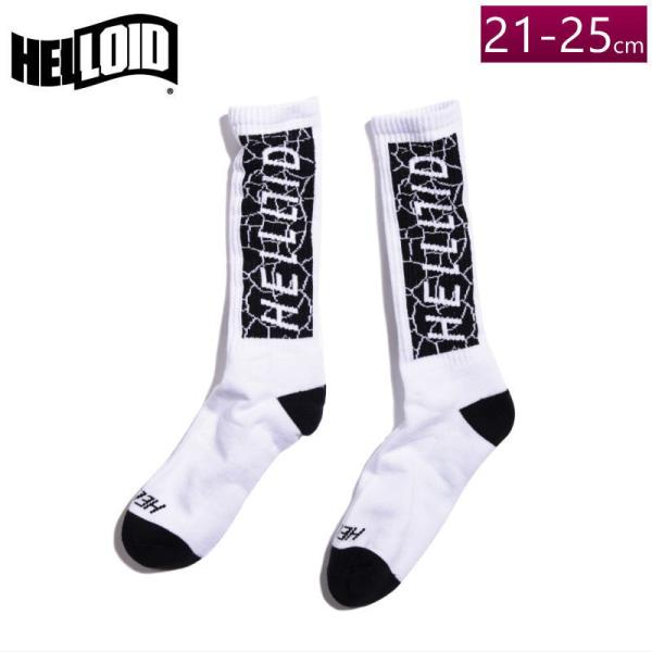 ●[S/M(21-25cm)]24 HELLOID SOCKS CRASH カラー:WHITE レデ...