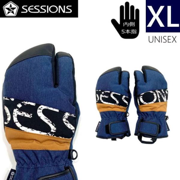 ●23-24 SESSIONS 3 FINGER MITTEN カラー:BLUE  XLサイズ セッ...