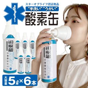 使用期限が5年 日本製 酸素缶 1本5リットル（6本セット） スターオブライフ認定商品 酸素濃度90％ 濃縮酸素 携帯酸素スプレー 酸素ボンベ 高濃度酸素 酸素不足｜offer1999