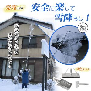 屋根の雪降ろし 大雪が降る前に、雪が積もる前に 完売必須 2階の屋根も安全に楽に屋根に登らずに雪下ろし 雪庇落としと凍雪除去ヘラセット 最長6m 4.5m 3.0m｜offer1999