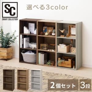 カラーボックス 3段 2個セット 収納 棚 収納ボックス シンプル コンパクト ラック スリム 本棚
