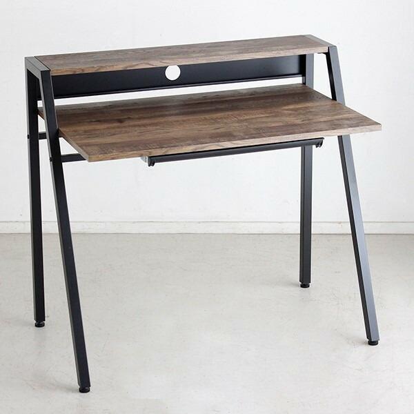 パソコンデスク 古木風 ビンテージ レトロ ワークデスク 幅96cm リグナダーク ブラウン 東馬 ...
