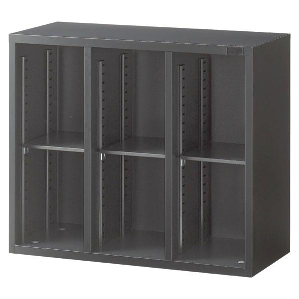 生興 ASKシリーズ 3列オープン書庫 ブラック 上置用 W880×D400×H750mm ASK-...