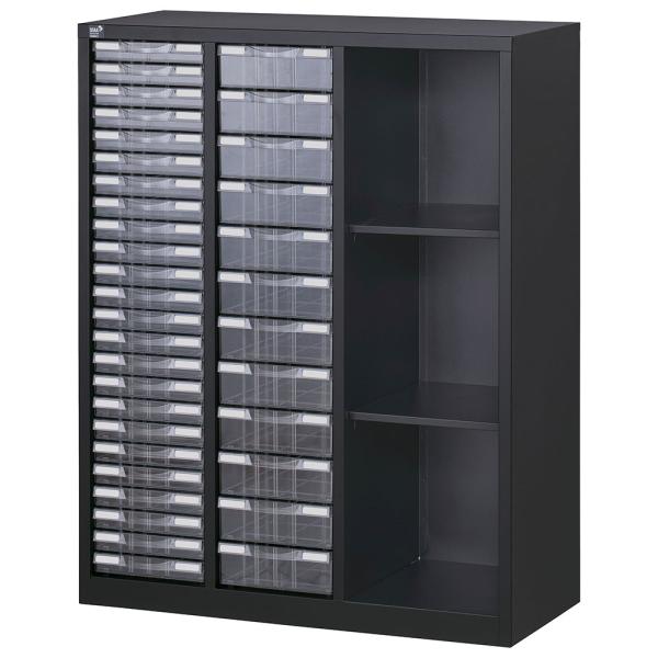 レターケース 浅型 深型 コンビ書庫 プラスチックケース ブラック ALZK-KP34SL スチール...