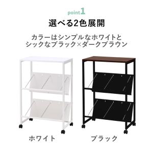デスクワゴン サイドワゴン 天板付傾斜棚ワゴン...の詳細画像2