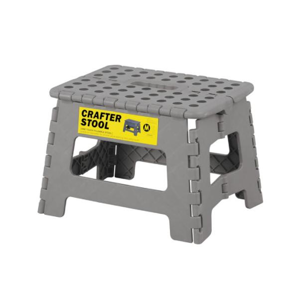 クラフタースツール 踏み台 折りたたみ コンパクト 軽量 M グレー W32×D25×H22 完成品...