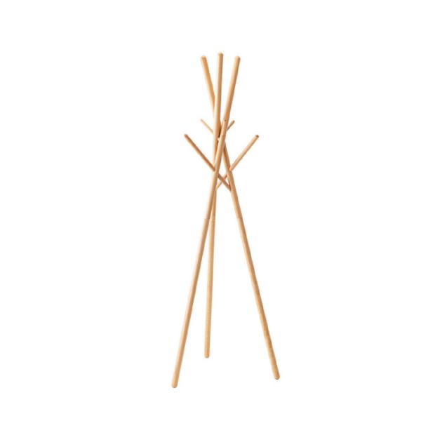 ポールハンガー スリム 木製 コートハンガー ナチュラル W57.5 D57 H174 ねじ込み式 ...