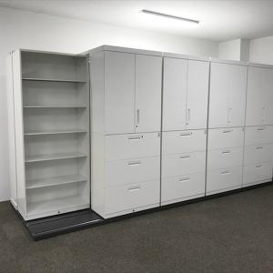 コクヨ スライドキャビネット 3列5連 エディア スライド書庫 幅4600 高2295 ホワイト 中古 CS-878733C