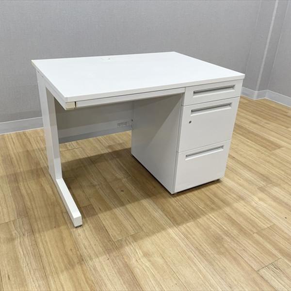 内田洋行 ウチダ オフィスデスク 片袖机 3段袖 スカエナ Sタイプ W1000 ピュアホワイト 中...