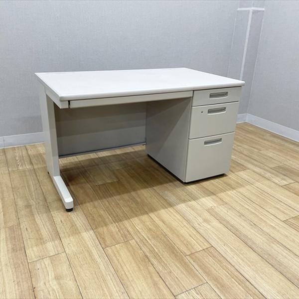片袖デスク 3段袖 BS-E オフィスデスク W1200 D700 コクヨ ナチュラルグレー 中古 ...