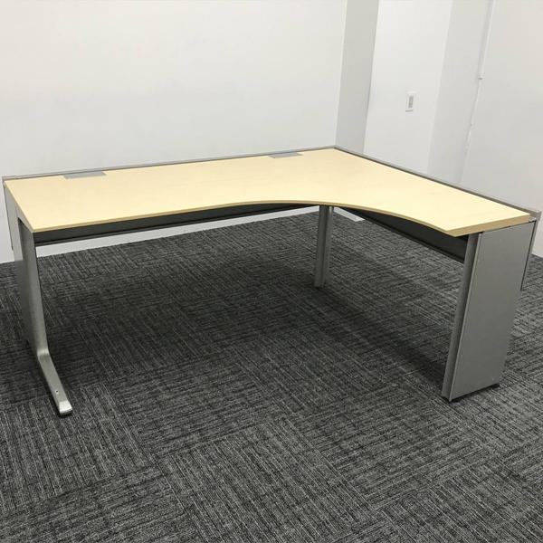 L字デスク 右ラウンド インクルード 引出し無 オフィスデスク W1600 イトーキ フェアメープル...