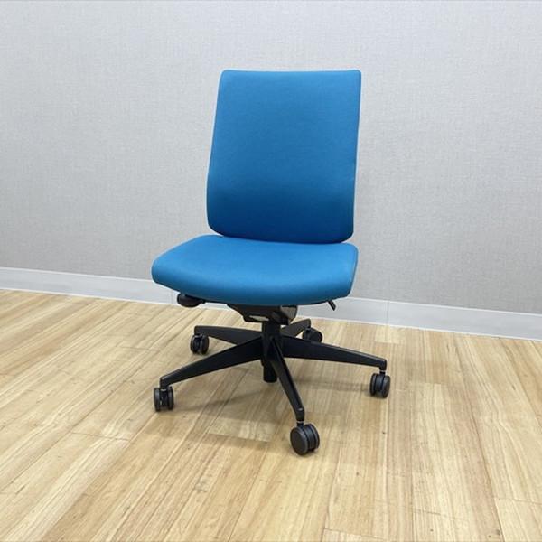 コクヨ ウィザード2チェア ハイバック オフィスチェア 肘無 ターコイズ 中古 IO-878507B