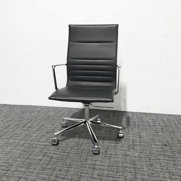 エグゼクティブチェア 社長椅子 ICF ウナ ハイバック オフィスチェア ブラック 中古 IX-86...