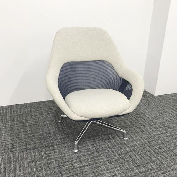 steelcase 応接用チェア ラウンジチェア 1人用 スチールケース ベージュ 中古 RI-86...