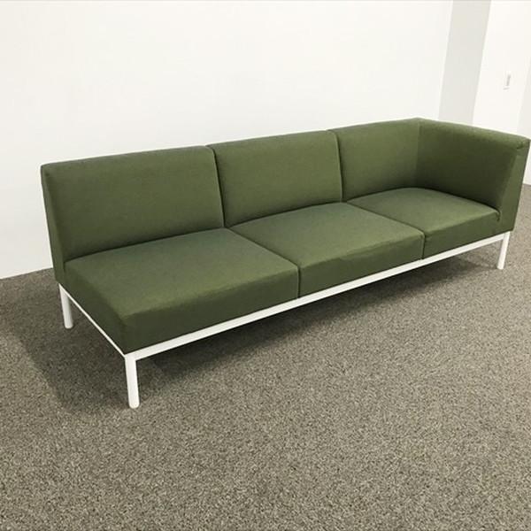 コクヨ 応接用ソファ 3人用 コレッソ ラウンジソファー ダークフォレスト 中古 RI-878043...