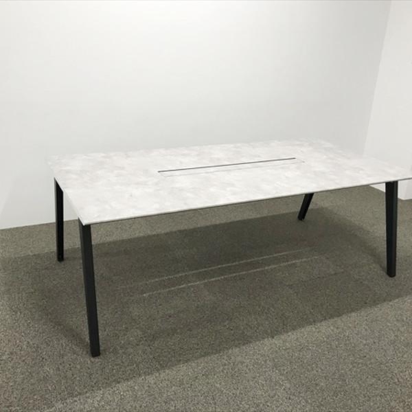 コクヨ ミーティングテーブル 要組立 センティア 角型テーパー脚 W2100 D1050 グレー 中...