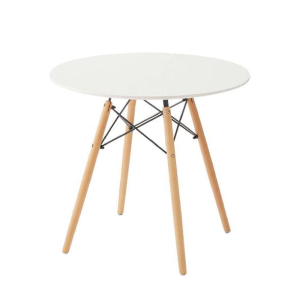 ラウンドテーブル ホワイト W80 D80 H72 組立式 TMZPT-992TMZWH TR-04...