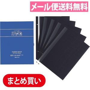メール便送料無料 A4フリーアルバム スペア台紙＜黒＞ 5冊（25枚