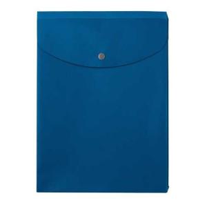 ポケット付エンベロープ　縦型マチ付　青　プラス