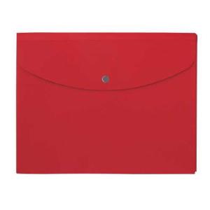 ポケット付エンベロープ　横型マチ付　赤　プラス